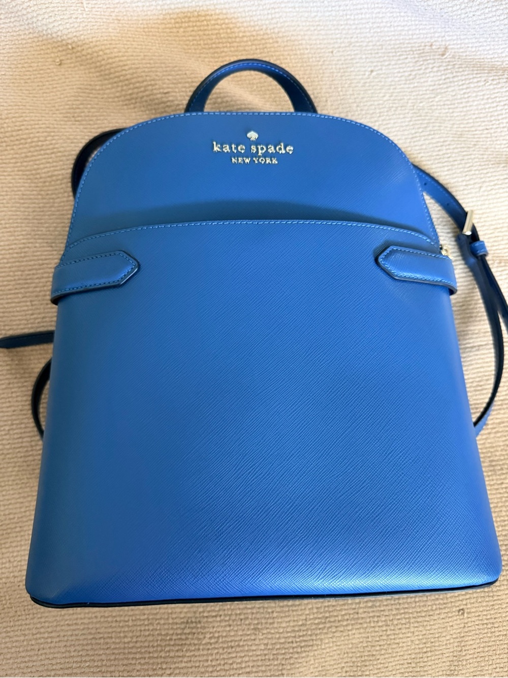 NWT Kate Spade Staci Sapphire Blue Saffiano Leather Backpack Purse - Picture 3 of 7
